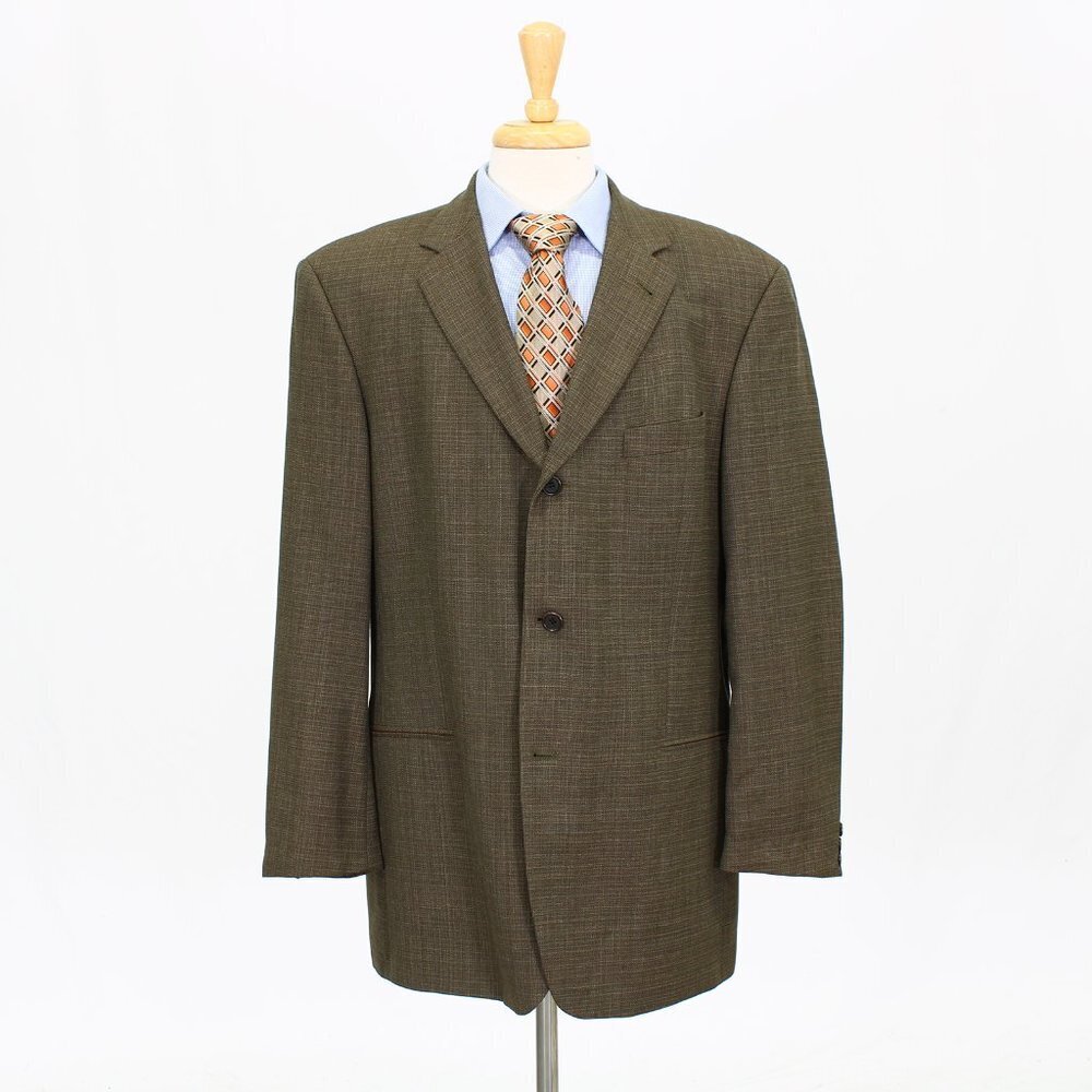 Hugo Boss 44R Brown Solid 3-Button Sport Coat Blazer Jacket V219